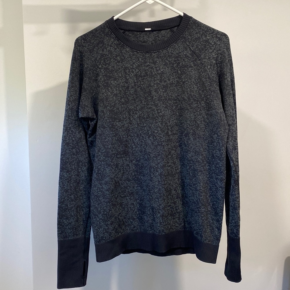Lululemon swiftly “sweatshirt” long sleeve top -black and grey burnout look 10